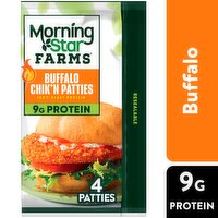 MorningStar Farms Buffalo Chik'n Vegan Patties, 4 count, 10 oz