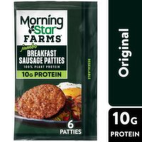 Morningstar Farms Jumbo Breakfast Vegan Sausage Patties, 6 count, 11.8 oz