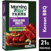 Morningstar Farms Sauced Korean BBQ Vegan Riblets, 2 count, 10 oz