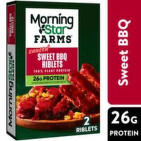 Morning Star Farms Sauced Sweet BBQ Vegan Riblets, 2 count, 10 oz