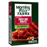 Morning Star Farms Sauced Sweet BBQ Vegan Riblets, 2 count, 10 oz