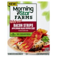 Morning Star Farms Thick Cut Applewood Black Pepper Vegetarian Bacon Strips, 5.25 oz, 5.25 Ounce