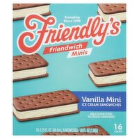 Friendly's Friendwich Minis Vanilla Ice Cream Sandwiches, 2.25 fl oz, 16 count