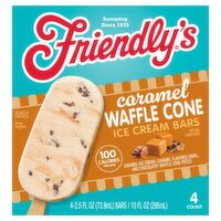 Friendly's Caramel Waffle Cone Ice Cream Bars, 2.5 fl oz, 4 count