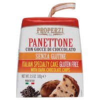 Properzi Panettone Italian Specialty Cake Gluten Free with Dark Chocolate Chips, 3.5 oz