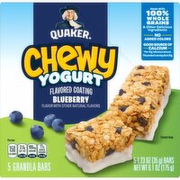 Quaker Chewy Yogurt Flavored Coating Granola Bars Blueberry 1.23 Oz 5 Count