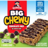 Quaker Big Chewy Granola Bars Chocolate Chip 1.48 Oz 5 Count