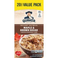 Quaker Instant Oatmeal Maple & Brown Sugar Flavor 1.51 Oz, 20 Count