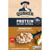 Quaker Protein Instant Oatmeal Banana Nut 2.15 Oz 6 Count