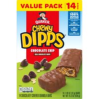 Quaker Chewy Dipps Chocolatey Covered Granola Bars Chocolate Chip 1.09 Oz 14 Count