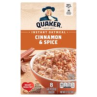 Quaker Cinnamon & Spice Instant Oatmeal, 1.51 oz, 8 count, 12.1 Ounce