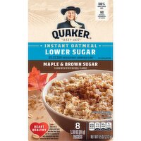 Quaker Instant Oatmeal Lower Sugar Maple Brown Sugar 9.5 Oz