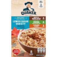 Quaker Instant Oatmeal Lower Sugar Variety 9.3 Oz, 8 Count