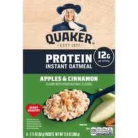 Quaker Protein Apples & Cinnamon Instant Oatmeal, 2.11 oz, 6 count