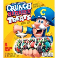 Cap'n Crunch's Crunch Berries Treats with Rice Crisps Cereal Bars, 0.84 oz, 8 count