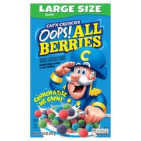 Cap'n Crunch's Oops! All Berries Sweetened Corn & Oat Cereal Large Size, 13.8 oz