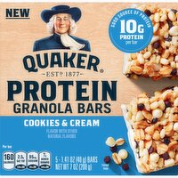 Quaker Protein Granola Bars Cookies & Cream 1.41 Oz, 5 Count