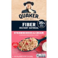 Quaker Instant Oatmeal Fiber Strawberries & Cream 12.6 Oz 8 Count