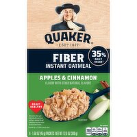Quaker Instant Oatmeal Fiber Apples & Cinnamon 1.58 Oz 8 Count