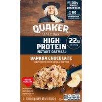 Quaker High Protein Instant Oatmeal Banana & Chocolate, 2.75 Oz X 4