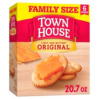 Town House Light and Buttery Original Oven Baked Crackers Family Size, 6 count, 20.7 oz