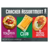 Toasteds/Club/Town House Cracker Assortment, 8 count, 32 oz