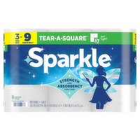 Sparkle Tear-A-Square Paper Towels, 165 2-ply sheets per roll, 3 count