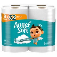 Angel Soft Unscented Tube Bathroom Tissue Rolls, 8 count, 256 Each