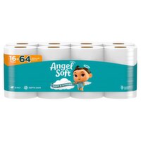 Angel Soft Unscented Bathroom Tissue Rolls, 16 count