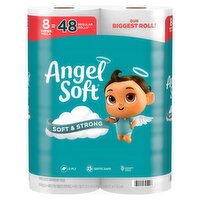 Angel Soft Unscented Bathroom Tissue, 8 count, 384 Each