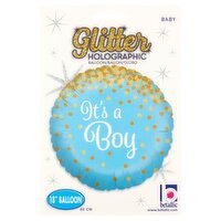 Betallic It's a Boy 18" Glitter Holographic Baby Balloon