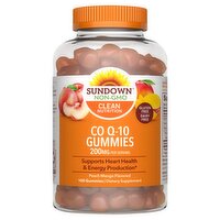 Sundown CO Q-10 Gummies Peach Mango Flavored Dietary Supplement, 200 mg, 100 count