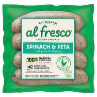 Alfresco Spinach & Feta with a Hint of Rosemary Chicken Sausage, 4 count, 11 oz, 11 Ounce