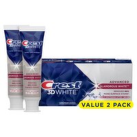 Crest 3D White Glamorous White Teeth Whitening Toothpaste, 3.8 oz, Pack of 2