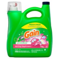 Gain + Aroma Boost Liquid Laundry Detergent, Spring Daydream, 107 Loads, 154 fl oz, HE Compatible