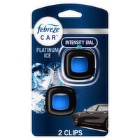 Febreze Car Platinum Ice Intensity Dial Air Freshener Vent Clips, 0.07 fl oz, 2 count