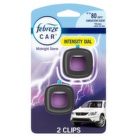 Febreze Car Midnight Storm Intensity Dial Air Freshener Vent Clips, 0.06 fl oz, 2 count, 0.13 Fluid ounce