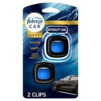 Febreze Car Luxe Ocean Intensity Dial Air Freshener Vent Clips, 0.07 fl oz, 2 count
