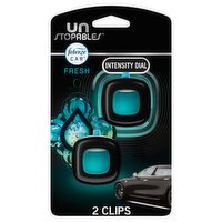 Febreze Car Unstopables Fresh Intensity Dial Air Freshener Vent Clips, 0.07 fl oz, 2 count