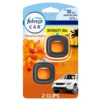 Febreze Car Hawaiian Aloha Intensity Dial Air Freshener Vent Clips, 0.06 fl oz, 2 count
