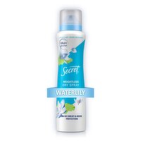 Secret Dry Spray Antiperspirant Deodorant, Waterlily and Argan Oil, 4.1oz.