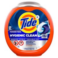 Tide+ Power Pods Hygienic Clean Detergent, 25 count, 37 oz