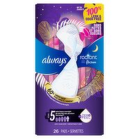 Always Radiant Extra Heavy Overnight with Flexfoam Pads, Size 5, 26 count