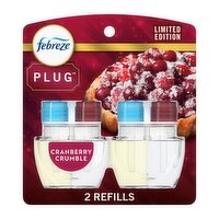 Febreze Plug In Air Freshener, Odor-Fighting Scented Oil Refill, Cranberry Crumble Scent, 2 Refill