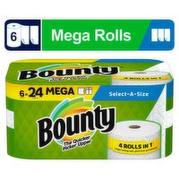 Bounty Select-A-Size White Paper Towels, 6 count