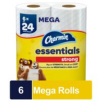 Charmin Essentials Strong Toilet Paper, 6 Mega Rolls
