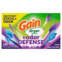 Gain Super Fresh Blast Dryer Sheets, 6.3 x 8.7 inches, 240 count, 240 Each