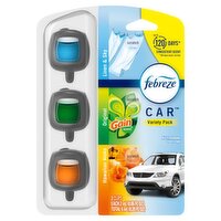 Febreze Car Vent Clips Air Freshener Variety Pack, 0.06 fl oz, 3 count