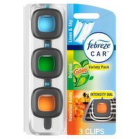 Febreze Car Vent Clips Air Freshener Variety Pack, 0.06 fl oz, 3 count