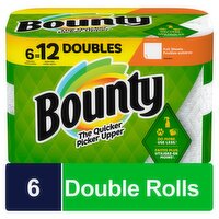 Bounty White Full Sheets Double Rolls Paper Towels, 6 count